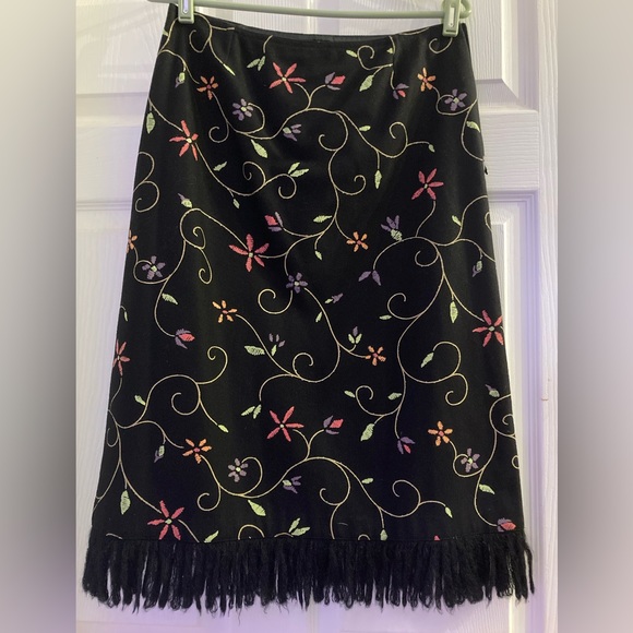 KENZO JEANS , Black , flowered midi skirt, M, - Picture 2 of 6